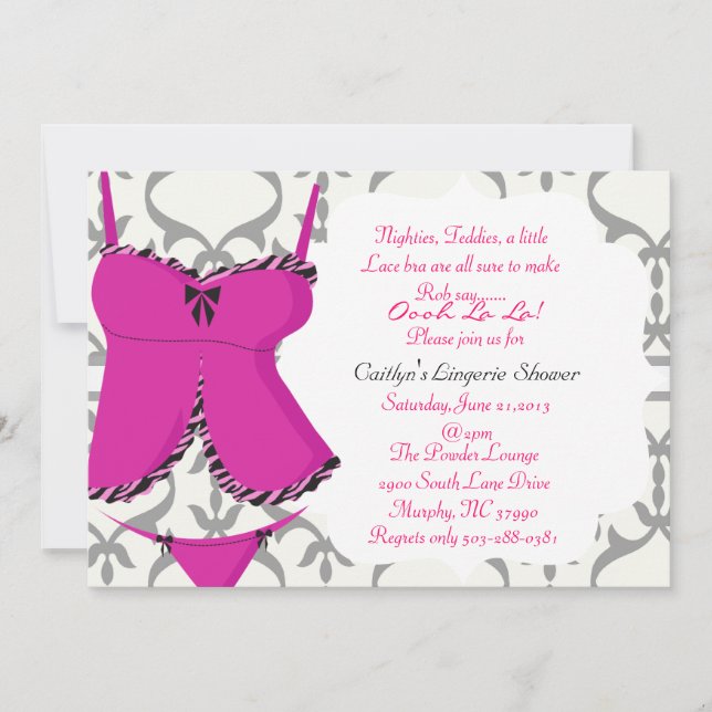 Cute Lingerie Shower Bridal Invitation (Front)