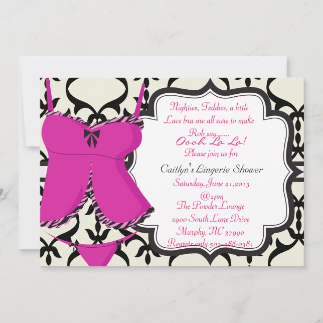 Cute Lingerie Shower Bridal Invitation (Front)