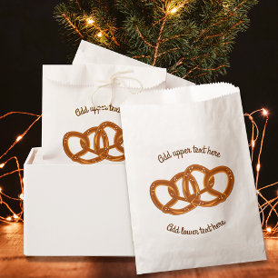Cute Linked Pretzels - Bread Knots and fancy text Favour Bags