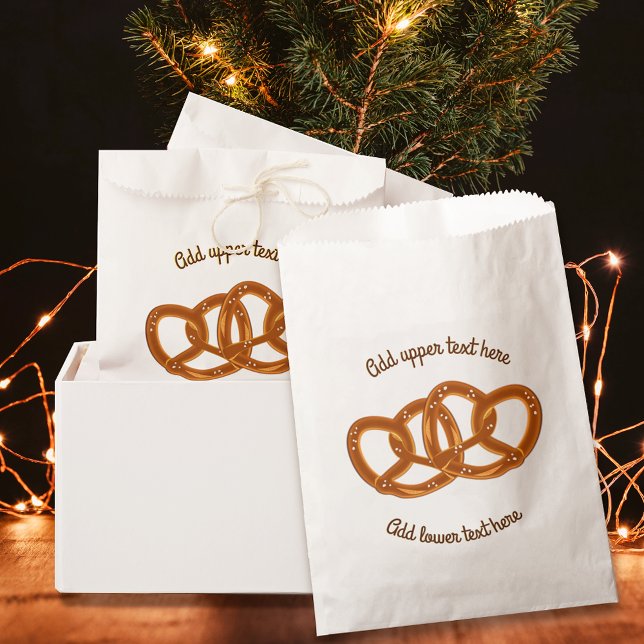 Cute Linked Pretzels - Bread Knots and fancy text Favour Bags (Creator Uploaded)