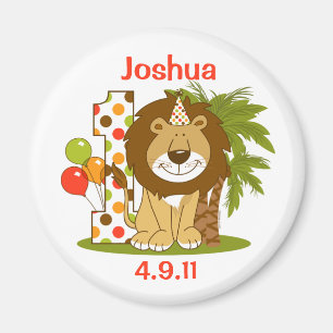 Cute Lion 1st Birthday Magnet