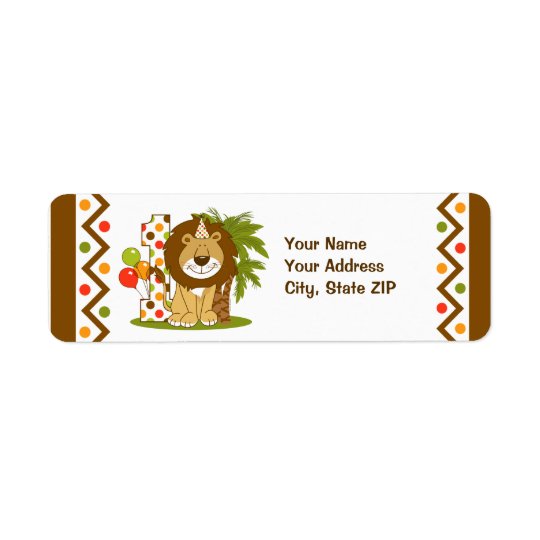 Cute Lion 1st Birthday Return Address Label