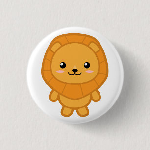 Cute Lion 3 Cm Round Badge