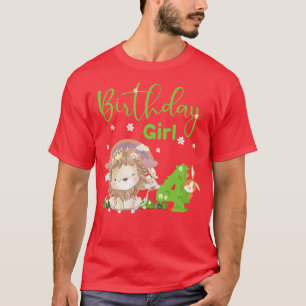 Cute Lion 4th Birthday Girl T-Shirt