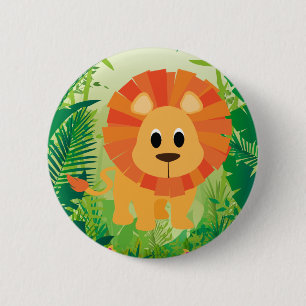 Cute Lion 6 Cm Round Badge