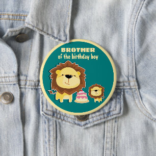 Cute Lion And Baby Cub Kids Birthday 10 Cm Round Badge