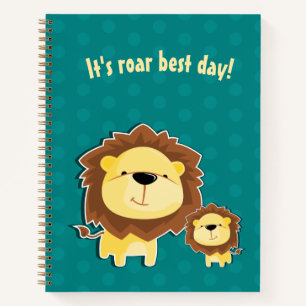 Cute Lion And Baby Cub Kids Birthday Notebook
