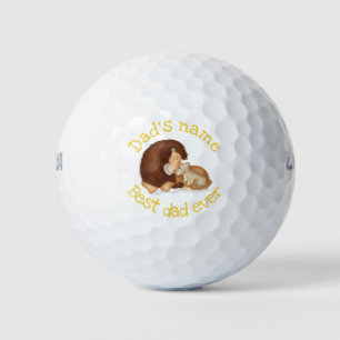 Cute lion and cub 'Best dad ever' golf balls