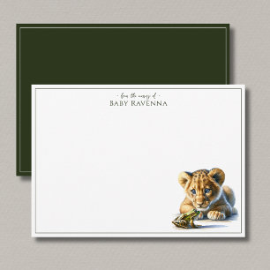 Cute Lion and Frog Safari Nursery Thank You  Card