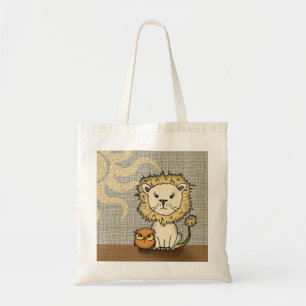 Cute Lion and Owl Tote Bag