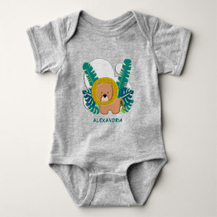 Cute Lion Animal Jungle Safari Zoo Personalise Baby Bodysuit