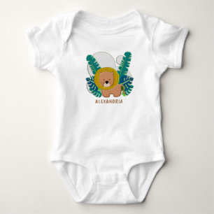 Cute Lion Animal Jungle Safari Zoo Personalise  Baby Bodysuit