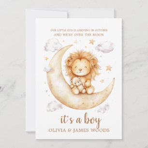 Cute Lion Baby Boy Pregnancy Announcement