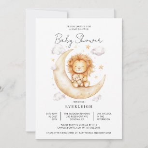 Cute Lion Baby Shower Invitation