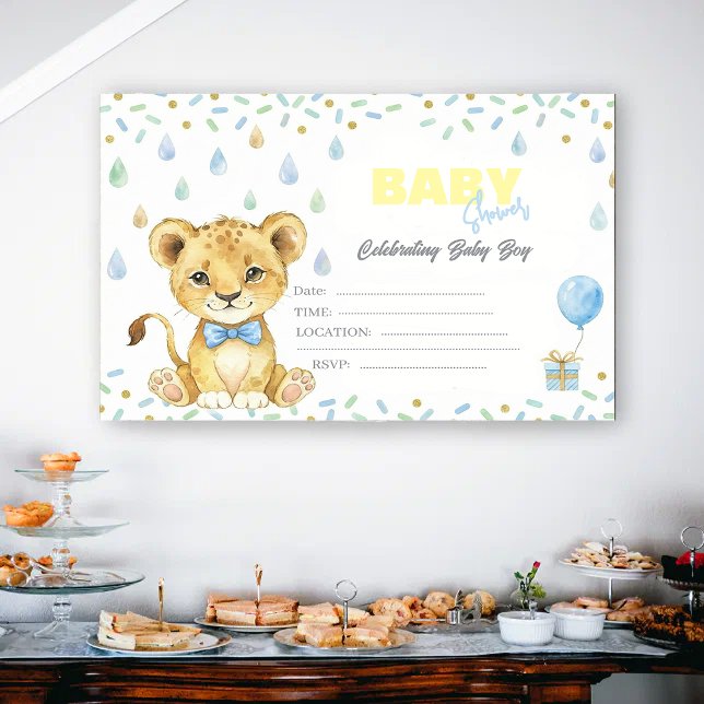 Cute Lion Baby Shower Invitation – Personalised  (Creator Uploaded)