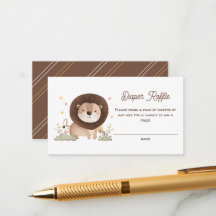 Cute Lion Baby Shower Roaring Diaper Raffle