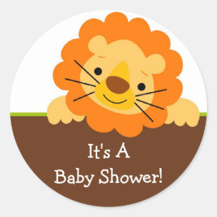 Cute Lion Baby Shower Sticker
