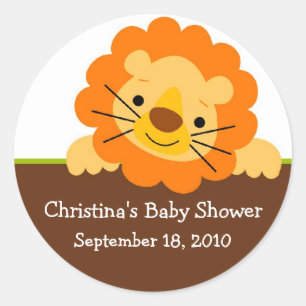 Cute Lion Baby Shower Sticker