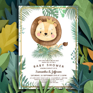 Cute Lion Baby Shower Theme Invitation
