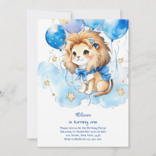 Cute Lion Birthday Invitation