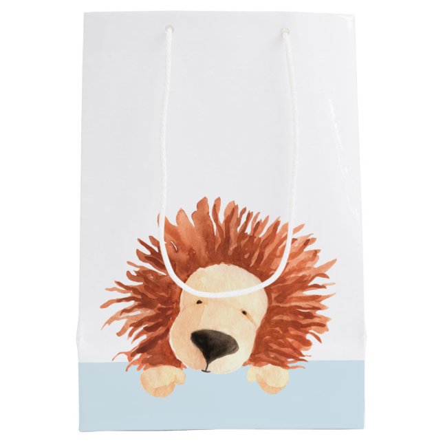 Cute Lion Blue Medium Gift Bag (Back)