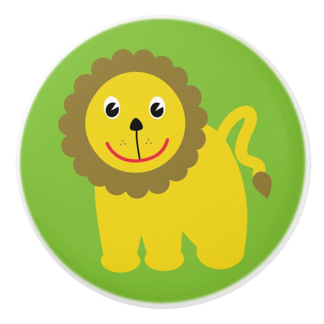 Cute lion ceramic knob (Front)