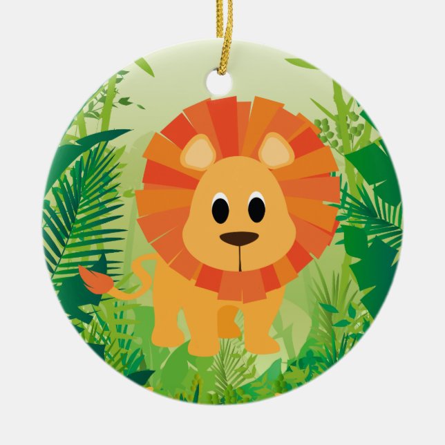 Cute Lion Ceramic Tree Decoration (Front)