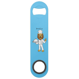 Cute lion chef cartoon illustration