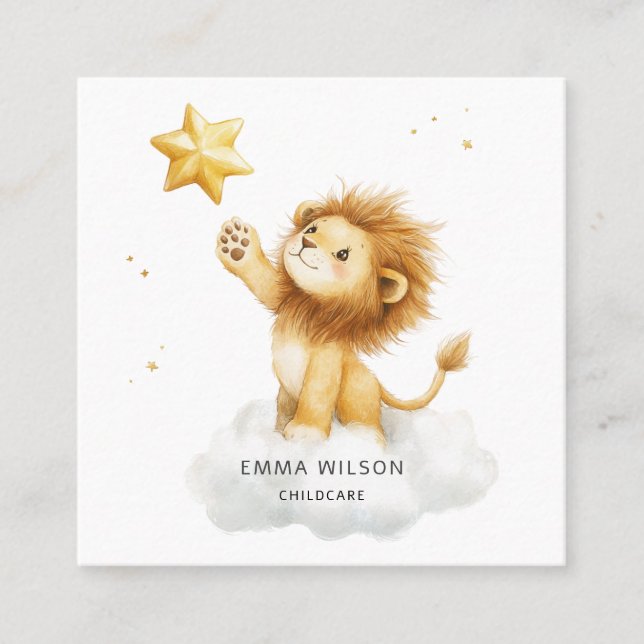 Cute Lion Childcare Business Card (Front)