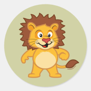 Cute Lion Classic Round Sticker