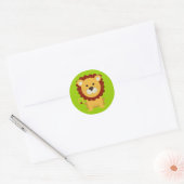 Cute Lion Classic Round Sticker (Envelope)