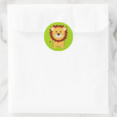 Cute Lion Classic Round Sticker (Bag)