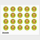Cute Lion Classic Round Sticker (Sheet)
