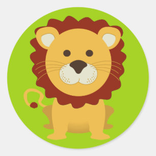 Cute Lion Classic Round Sticker