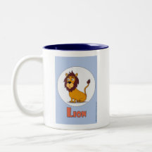 Cute Lion coffee mug - L is for Lion
