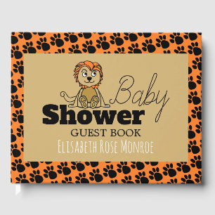 Cute Lion Cub, Baby Shower Guest Book