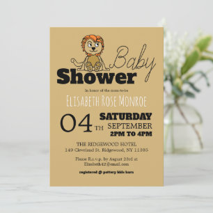 Cute Lion Cub, Baby Shower Invitation