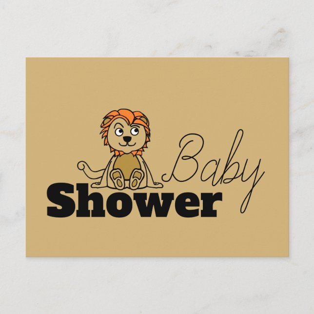 Cute Lion Cub, Baby Shower Invitation (Front)