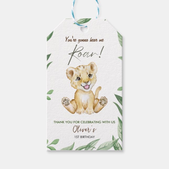 Cute lion cub Birthday  Gift Tags (Front)