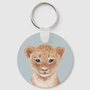 Cute Lion Cub Illustration  Key Ring