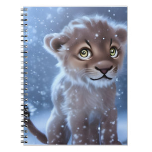 Cute Lion Cub in the Snow Notebook