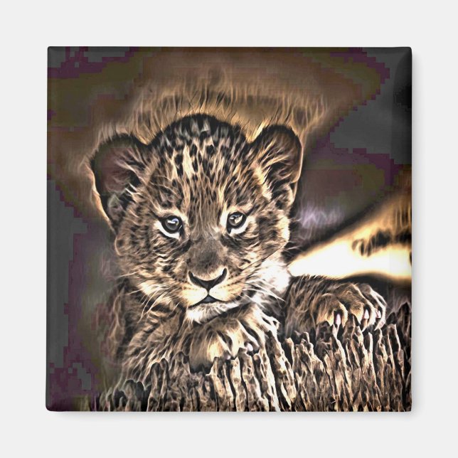 Cute lion cub magnet (Front)