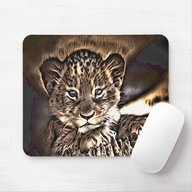 Cute lion cub mouse mat (With Mouse)
