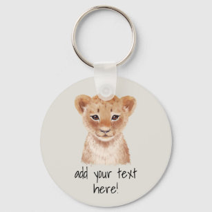 Cute Lion Cub Personalised  Key Ring