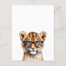 Cute Lion Cub Wearing Glasses