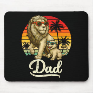 Cute Lion Dad Jokes Meme Animal Lovers Papa Mouse Mat