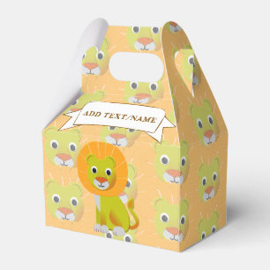 Cute Lion Drawing Vintage Print Pattern Favour Box