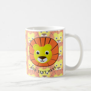 Cute Lion Face All Over Print Pattern Coffee Mug