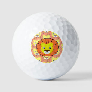 Cute Lion Face All Over Print Pattern Golf Balls