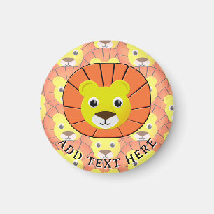 Cute Lion Face All Over Print Pattern Magnet
